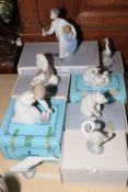 Three Lladro figures, Polar Bears, Geese, etc.