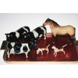 Two Beswick Freisian Bulls Ch Coddington Hilt Bar and Beswick Cow Claybury Leegwater,