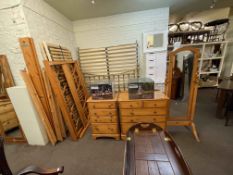 Ducal pine four piece bedroom suite comprising six and four drawer chests,