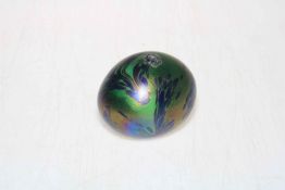 John Ditchfield dinosaur egg paperweight with frog, 8cm.