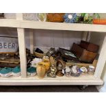 Sewing machine, various china, glass and collectables.