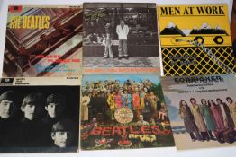 Collection of 16 LP records including Beatles and Sting.