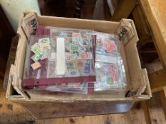 Box of Commonwealth stamps.