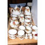 Collection of Royal Albert Old Country Roses china including teapot, dinner plates, etc,