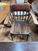 Victorian Captains style chair on turned legs.