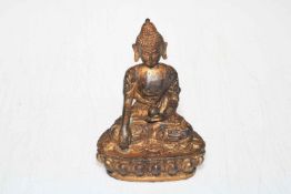 Gilt bronze Buddha, 14cm.