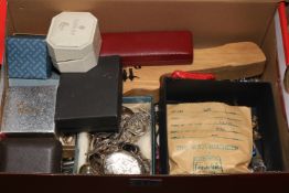Box of jewellery including silver.