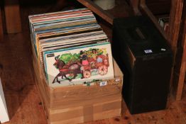 Collection of pop and rock LP records.