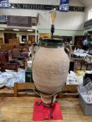 Amphora (Greek) vase made into a lamp, 73cm high (rim to base).