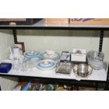 Susie Cooper dinnerware, Royal Doulton Cranbourne fifteen piece coffee set, glass bowls,