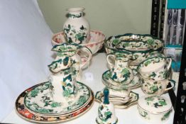 Collection of Masons Ironstone including Chartreuse, Double Landscape and Fruit Basket, 20 pieces.