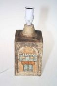 Troika table lamp by Ann Jones, circa 1970's, 22.5cm to top of pottery.