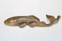 Bronze model carp, 29cm length.