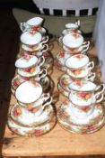 Royal Albert Old Country Roses china, 47 pieces.