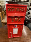 Red GPO style metal postbox and keys.