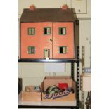 Dolls house and furniture, costume dolls, etc.