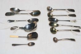 Two silver caddy spoons, London 1843 and Birmingham 1804,