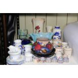 Collection of Poole Pottery, Crown Ducal Charlotte Rhead Vase, Carlton china, Maling, Beswick, etc.