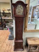 1920'/30's oak cased Grandmother clock, 171cm.