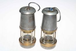 Two Wolf miners lamps, type FS.