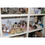 Royal Ashmore duck and rabbit figures, cat ornaments, Poole vase, Oriental Eggshell teaware,