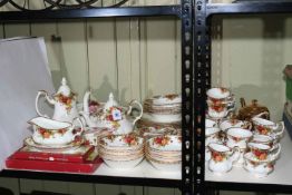 Collection of Royal Albert Old Country Roses including teapots, tureen, etc,