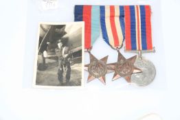 WWII Star medal, France and Germany Star medal, with soldier photograph.