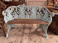 Coalbrookedale style fern and leaf pattern garden bench, 117cm.