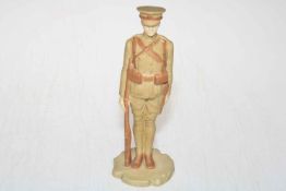 Royal Worcester 1st World War military figure, mark with number 2588 and date code for 1914, 18cm.