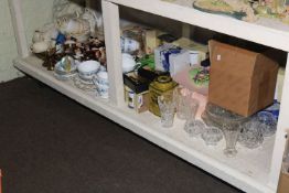 Victorian and later teaware, glassware, Ringtons, motor car teapot, etc.