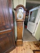 1920's/30's oak cased Grandmother clock, 167cm.