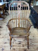 19th Century splat back Windsor elbow chair.