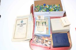 Collection of vintage marbles and collectors items including Wade,