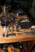 Collection of silver plated wares.