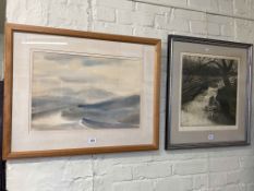 Arthur Butler, Rain over North Skye, painting and Piers Brown, Lower Force, Aysgarth,