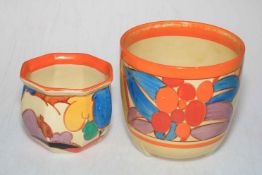 Two Clarice Cliff planters.