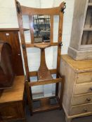 Early 20th Century oak mirror back hallstand and cabin trunk (2).