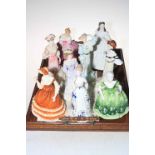 Collection of eight Coalport and one Royal Doulton lady figures (some limited edition).