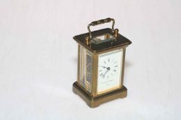 Matthew Norman, London, small gilt brass carriage clock, with box.