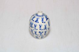 Chinese blue and white 1000 boys vase, 7.5cm.