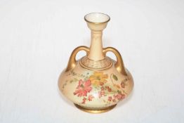 Royal Worcester blush vase with flower decoration, shape no. 1747, 17cm.