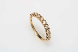 14k gold half eternity ring, size N.