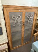 Vintage pine two door larder cupboard/meat safe, 173cm by 12cm by 71cm.