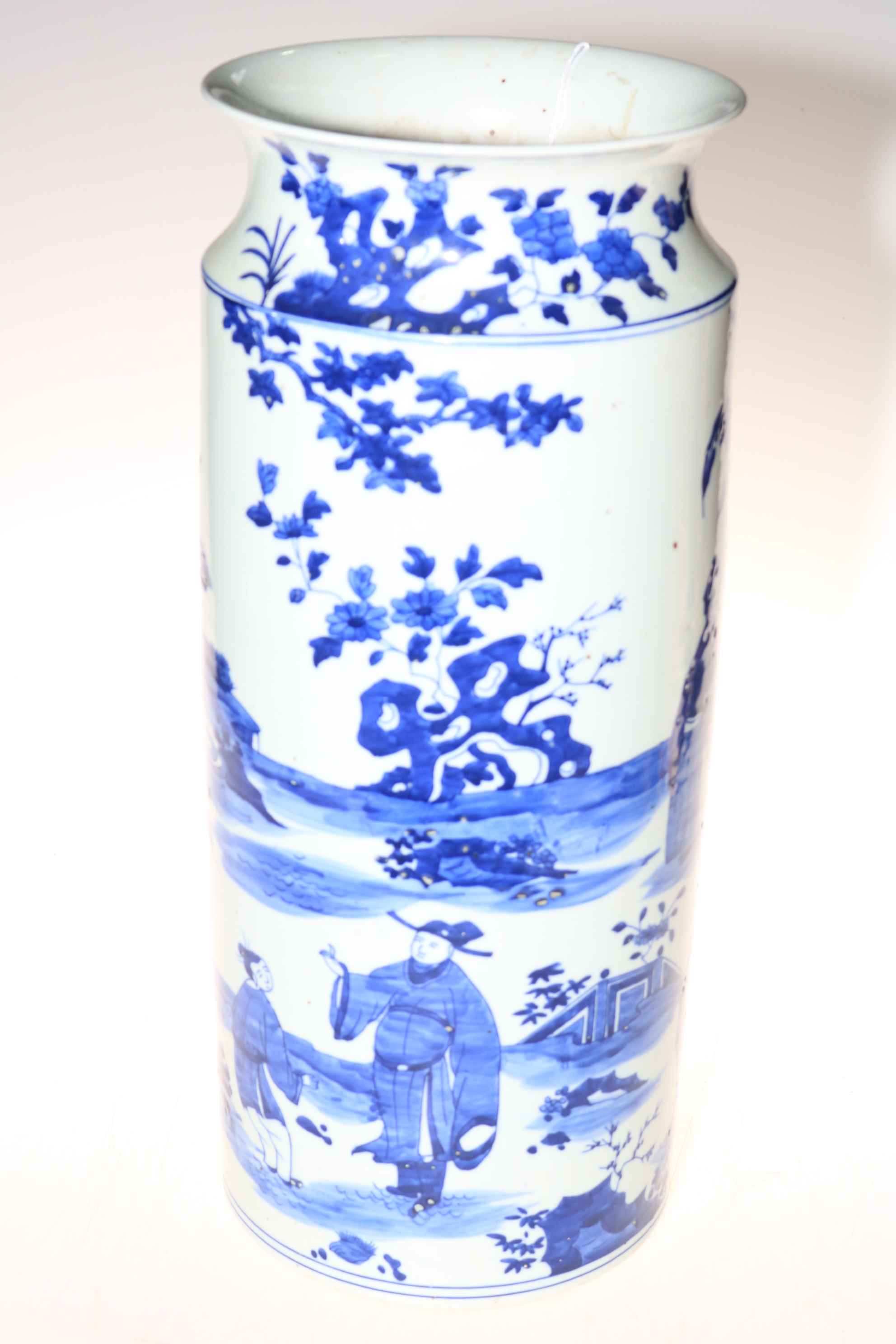 Large Chinese blue and white vase, having continuous figure and landscape decoration, 48cm. - Image 3 of 4