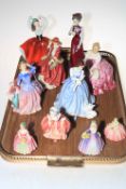 Collection of nine Royal Doulton ladies including Blithe Morning, Karen and Goody Two Shoes,