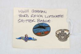 WWII German Luftwaffe enamel spotter badge,