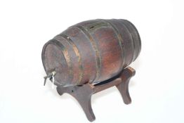 Victorian barrel style money box on stand.