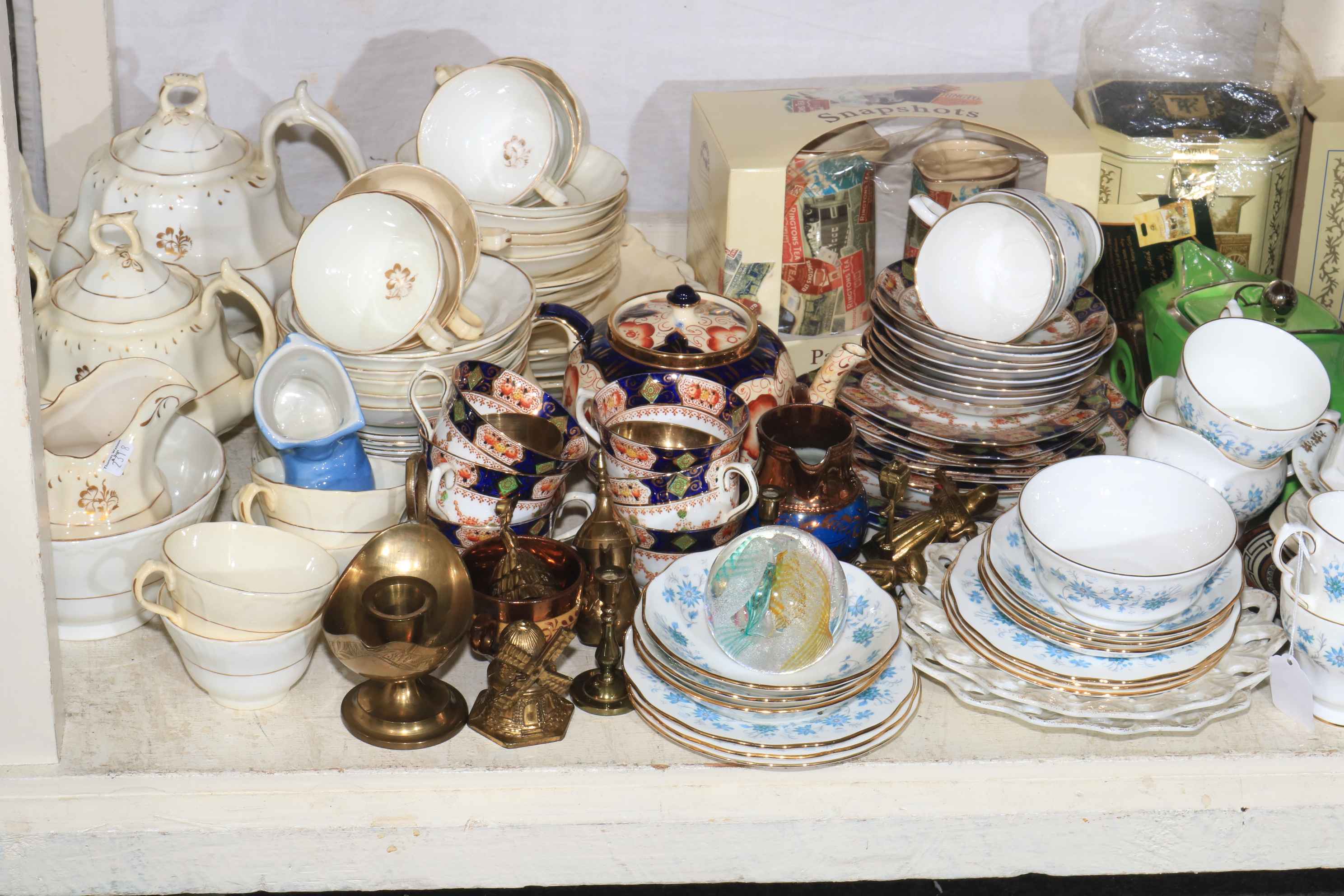 Ringtons china, motor car teapot, teawares, glassware, brass, etc. - Image 2 of 3