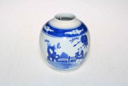 Chinese blue and white ginger jar, with six character mark, 14.5cm.