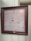 Framed Victorian sampler.